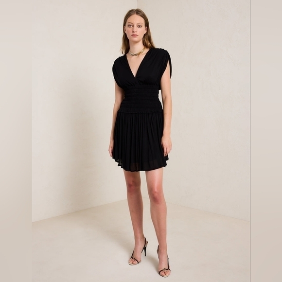 A.L.C. Luna Jersey Mini Little Black Dress - Picture 3 of 16